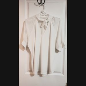 NY&Co XL White Puff Sleeve Top